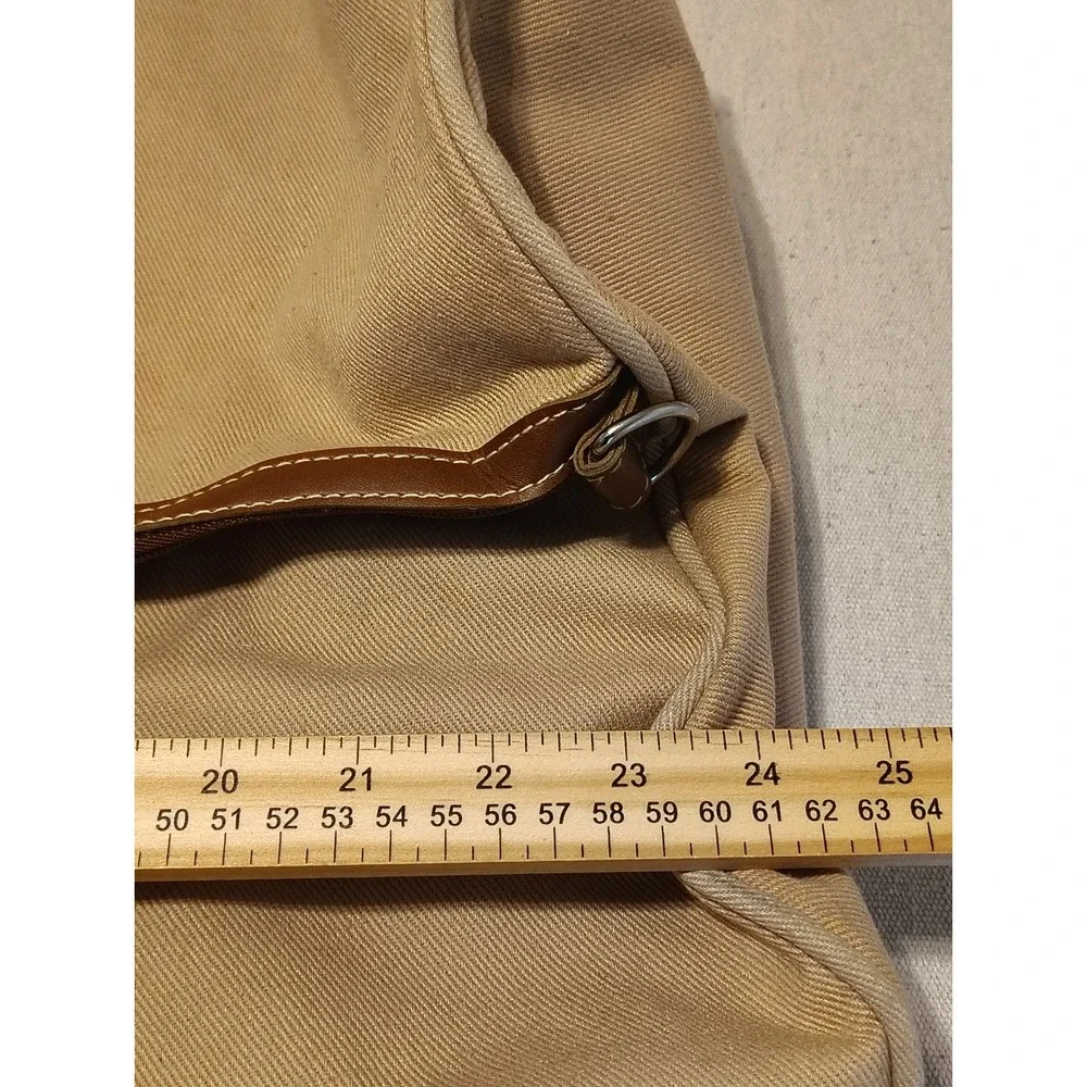 Vintage Lagerfeld Paris Le Club Canvas Duffel Bag Tan Brown Weekend Travel Bag